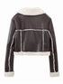 'Josselyn' Faux Fur Cropped Leather Jacket - Celes Fashion